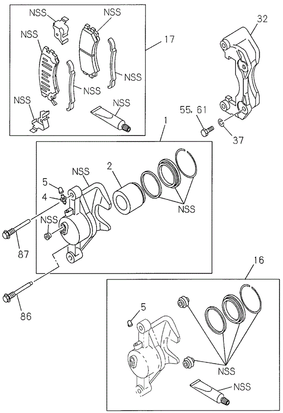 Front Disk Brake Caliper (1) for 2000 Honda Passport #0
