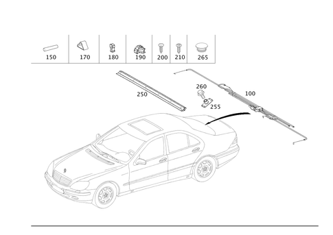 Curtain for 2002 Mercedes-Benz S 55 AMG&reg; #0
