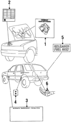 8970862440 - Body: Caution Label for Honda: Passport Image
