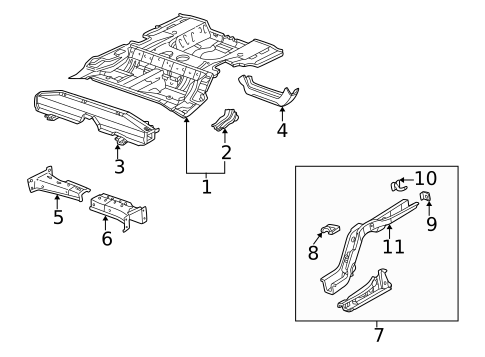 Rear Floor & Rails for 2003 Acura CL #0