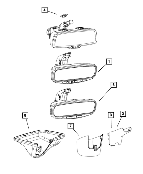 Glass and Interior Rear View Mirror for 2019 Dodge Durango #0