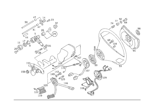 Steering Wheel and Steering Wheel Lock for 1989 Mercedes-Benz 300TE #4