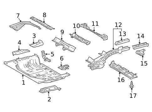 Rear Floor & Rails for 2020 Lexus NX300 #0
