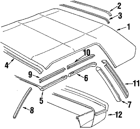 Folding Top for 1985 Pontiac J2000 Sunbird #0