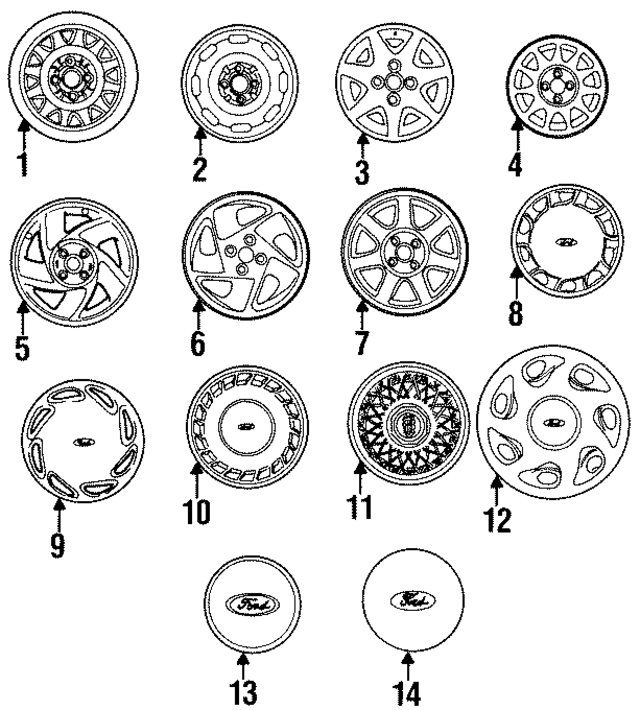 F5CZ1007DA - Suspension: Wheel for Ford: Escort Image