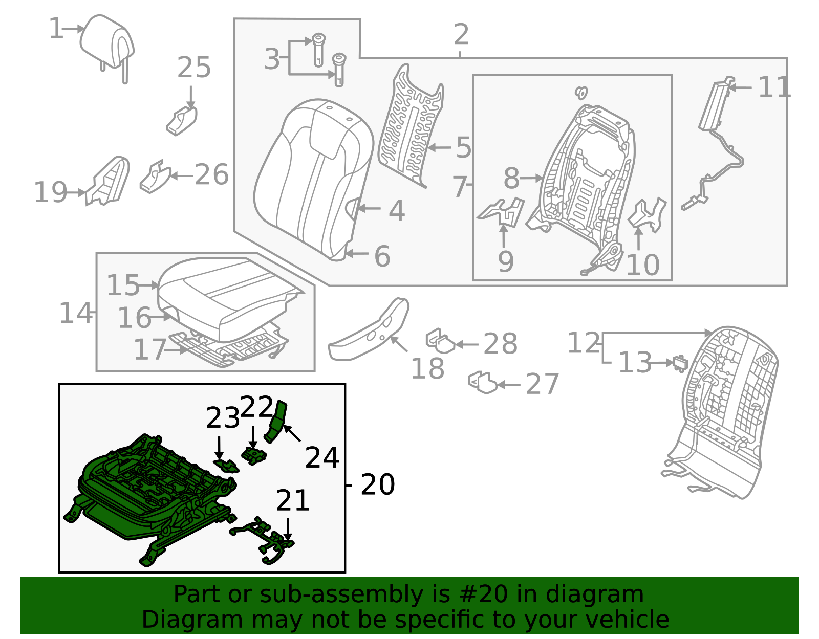 2021-2025 Kia Sorento Seat Track 88500-R5530 | Kia Parts Direct