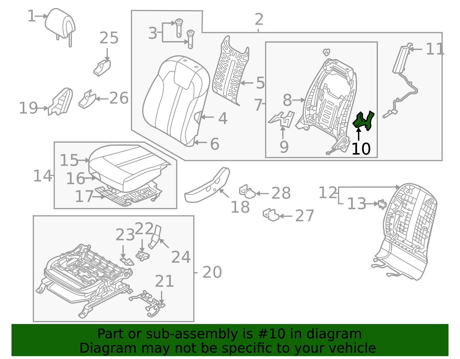 88025-R5000 - Seat Back Recliner Adjustment Mechanism Cover 2021-2025 ...