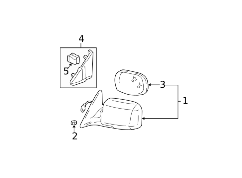 Outside Mirrors for 2002 Toyota Camry #0