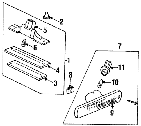 License & Side Marker Lamps for 1994 Honda Accord #0