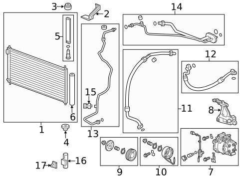 Condenser, Compressor & Lines for 2012 Honda Civic #0