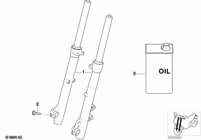 31428520348 - Front Axle, Front Suspension: Fork Rod, Silver, Right -  for BMW-Motorrad Image