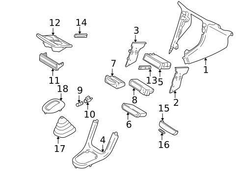 Front Console for 1994 Subaru Impreza #0