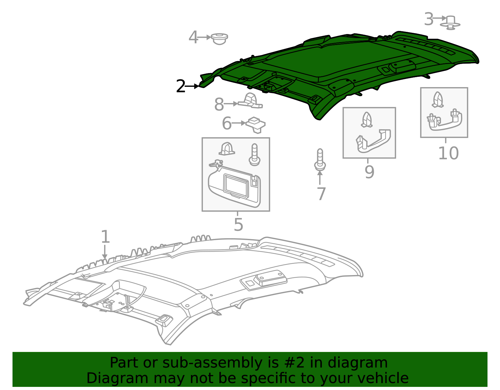 2020-2025 Ford Escape Headliner LJ6Z-7851916-CH | FordPartsOnSale.com