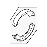 34416790186 - Brakes: Park Brake Shoes for BMW: 530i, 535i GT, 535i GT xDrive, 540i, 550i GT, 550i GT xDrive, 740i, 740Ld xDrive, 740Li, 740Li xDrive, 750i, 750i xDrive, 750Li, 750Li xDrive, 760Li, ActiveHybrid 7, Alpina B7, Alpina B7 xDrive, Alpina B7L, Alpina B7L xDrive Image