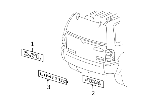 Exterior Trim - Lift Gate for 2010 Jeep Liberty #0