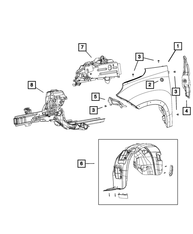6509851AA - Body Sheet Metal Except Doors: Hex Head Screw for Mopar Image