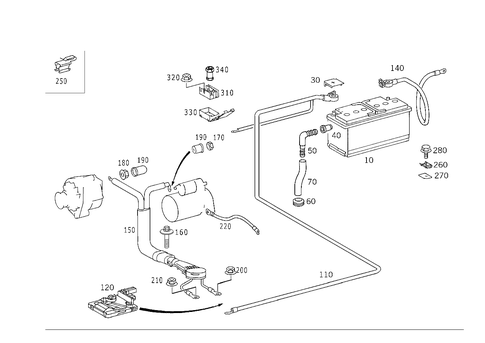 Battery, Starter/Alternator Cable for 2001 Mercedes-Benz S430 #0