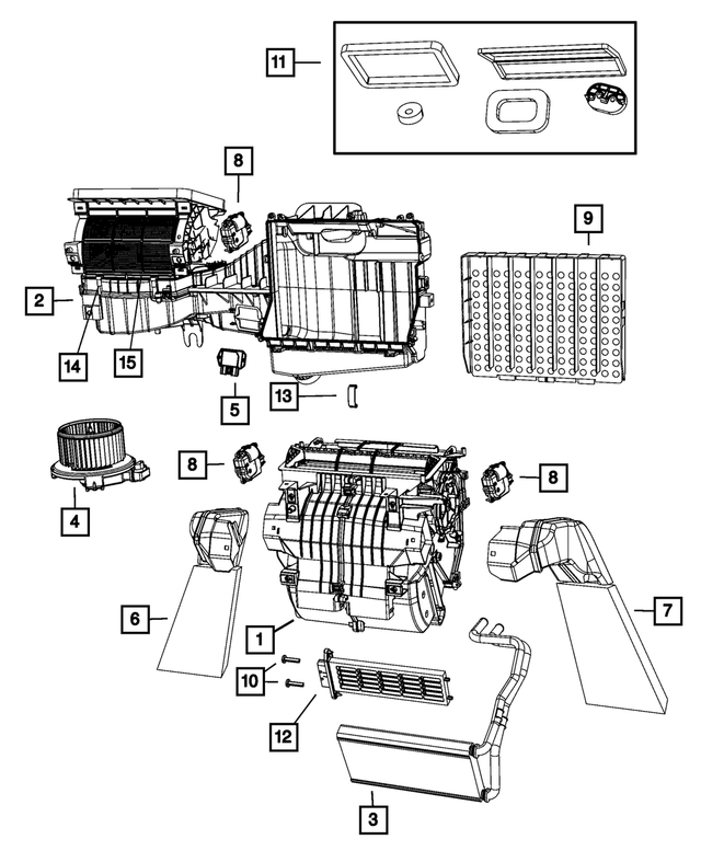 55111300AB - Air Conditioners and Heaters: Floor Distribution Duct for Mopar Image