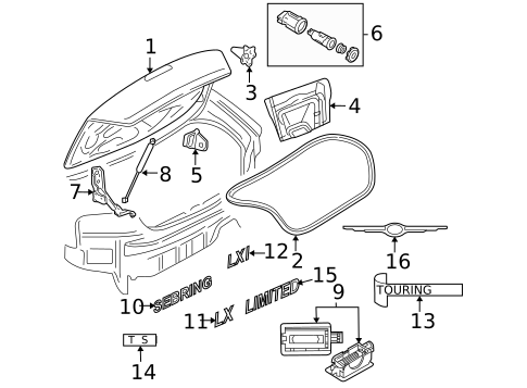 Trunk for 2003 Chrysler Sebring #0