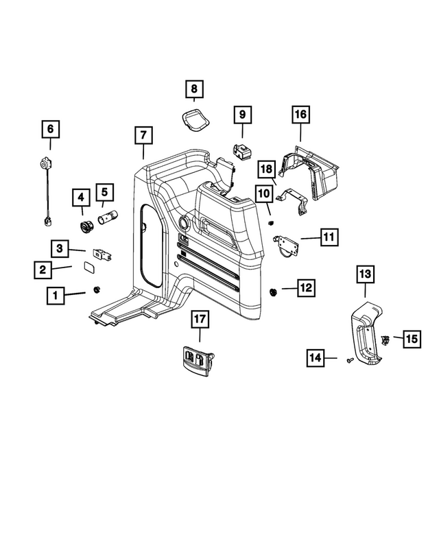 6QJ48TX7AB - : Hard Top Enclosure Retainer for Mopar Image