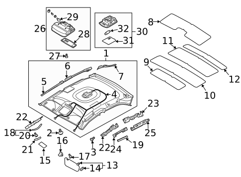 Interior Trim - Roof for 2006 Kia Spectra5 #1