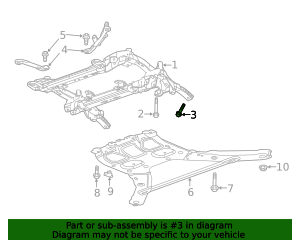 2013-2026 GM M12x1.75x65 Drivetrain and Front Suspension Cradle Rear ...