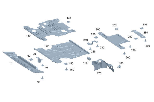 1675201000 - Chassis Sheet Metal/Air Intake: Under Ride Protection for Mercedes-Benz: GLE350, GLE450, GLE450e, GLE53 AMG, GLE580, GLE63 AMG S, GLS450, GLS580, GLS63 AMG, Maybach GLS600 Image image