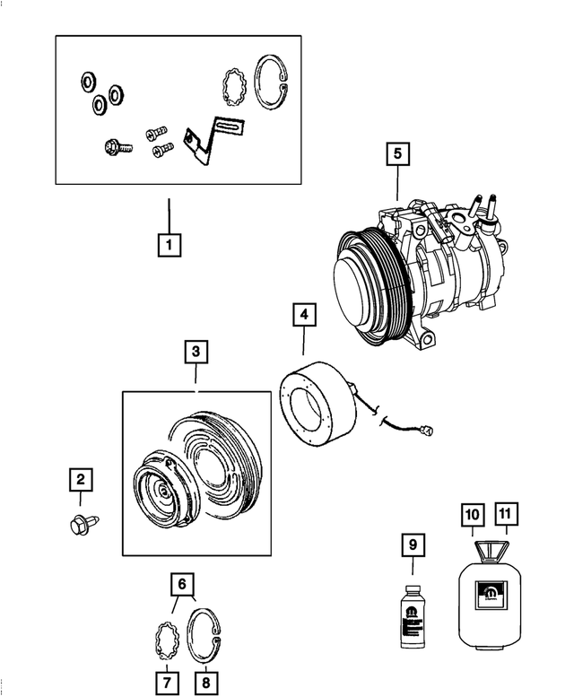5183901AA - : A/C Compressor Snap Ring for Mopar Image