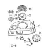 5HU98DX9AI - Instrument Panel and Radios and Consoles: Speaker Housing, Right for Mopar Image