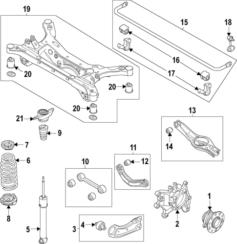 Rear Suspension for 2019 Hyundai Santa Fe XL #0