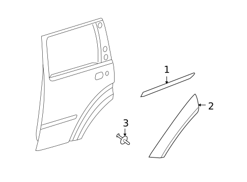 Exterior Trim - Rear Door for 2012 Jeep Liberty #0