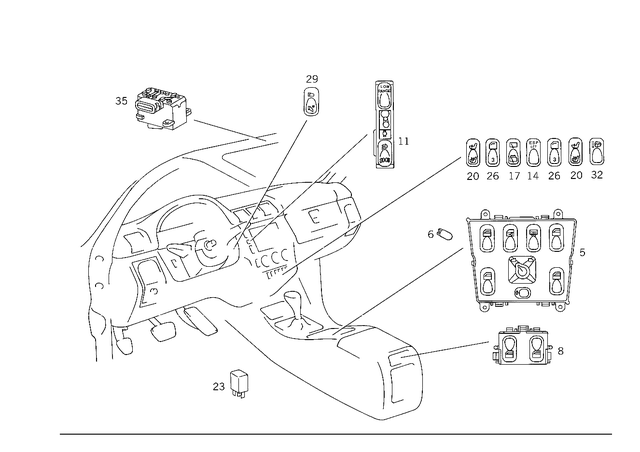1638202410 - Electrical System: Switch for Mercedes-Benz Image image