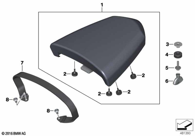 52538531156 - Seats and Seat Bench: Passenger Seat -  for BMW-Motorrad Image