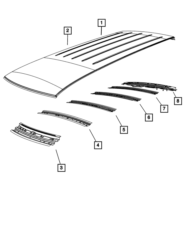 68053791AB - Body Sheet Metal Except Doors: Roof Front Header for Mopar Image image