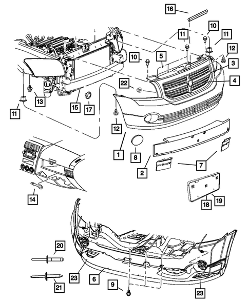 Front Bumper and Fascia for 2007 Dodge Caliber #0