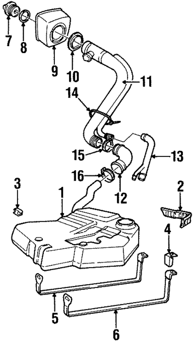 8822132 - : 1992-1998 Saab 9000 - Fuel Tank Hose for Saab Image