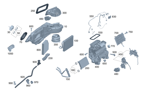 Heating and Air Conditioner Housing with Blower and Wiring Harness for 2025 Mercedes-Benz G580 #0