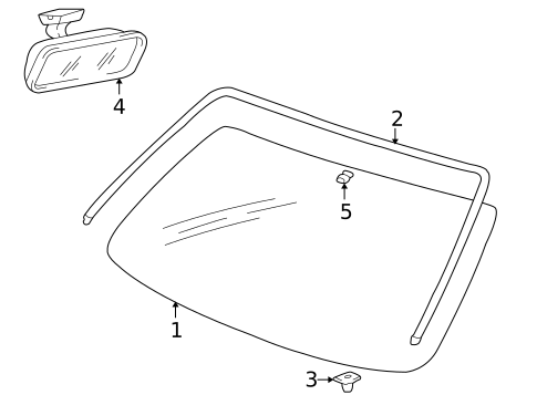Glass - Windshield for 2005 Kia Optima #0