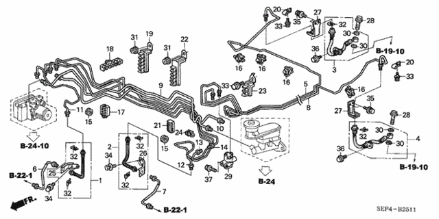 Brake Lines (VSA) (2) for 2004 Acura TL #0