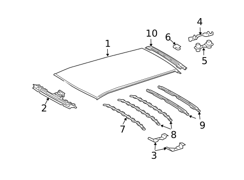 Roof & Components for 2004 Lexus RX330 #3
