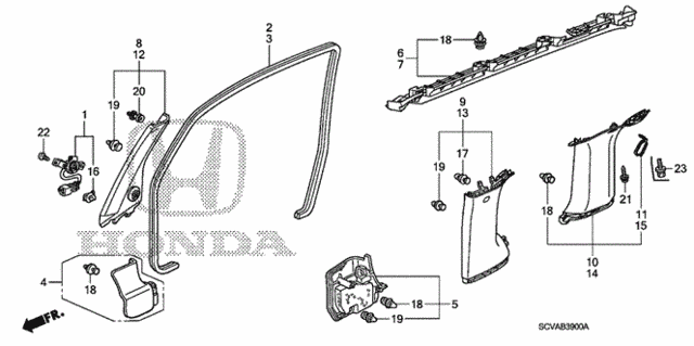 Pillar Garnish for 2007 Honda Element #0