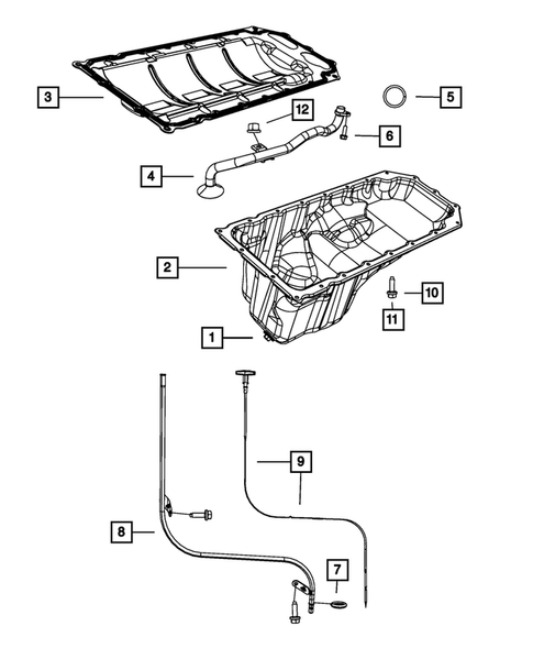 Engine Oiling, Oil Pan and Indicator (Dipstick) for 2008 Dodge Charger #0