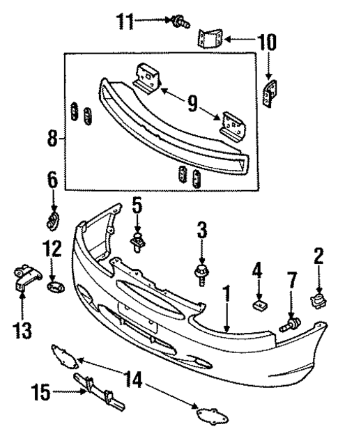 Bumper & Components - Front for 1998 Ford Escort #0