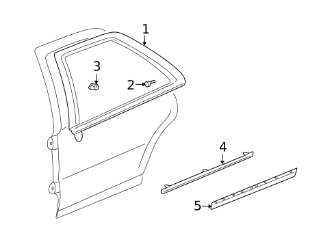 Exterior Trim - Rear Door for 2004 Cadillac Seville #0