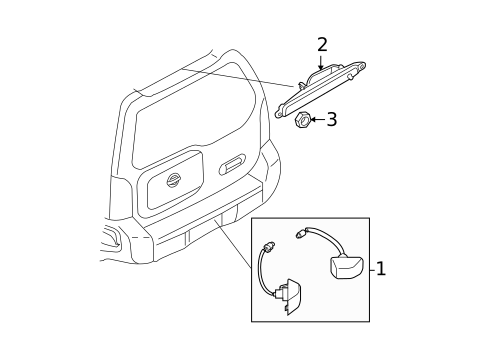 High Mounted Stop Lamp for 2009 Nissan Xterra #0