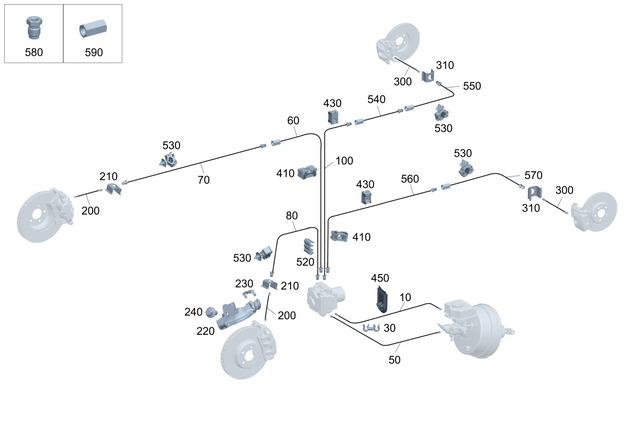 4654206100 - Brake System: Brake Line for Mercedes-Benz: G580 Image image