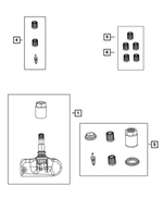 68024257AA - Wheels: Valve Stem Cap Kit for Chrysler: 300, Town &amp; Country | Dodge: Charger, Grand Caravan, Magnum Image