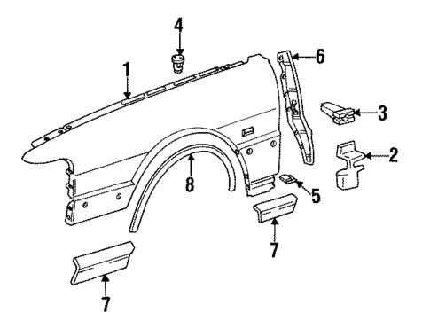 Exterior Trim - Fender for 1997 Saab 9000 #0