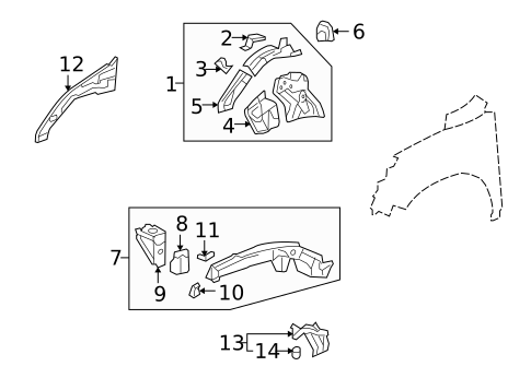Structural Components & Rails for 2007 Honda CR-V #0