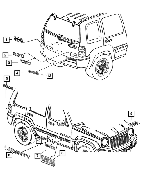 Decals and Tapestripes for 2002 Jeep Liberty #0